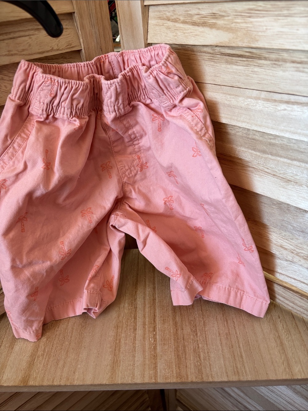 Carter's Coral Pink Elastic-Waist Palm-Print Shorts 4T